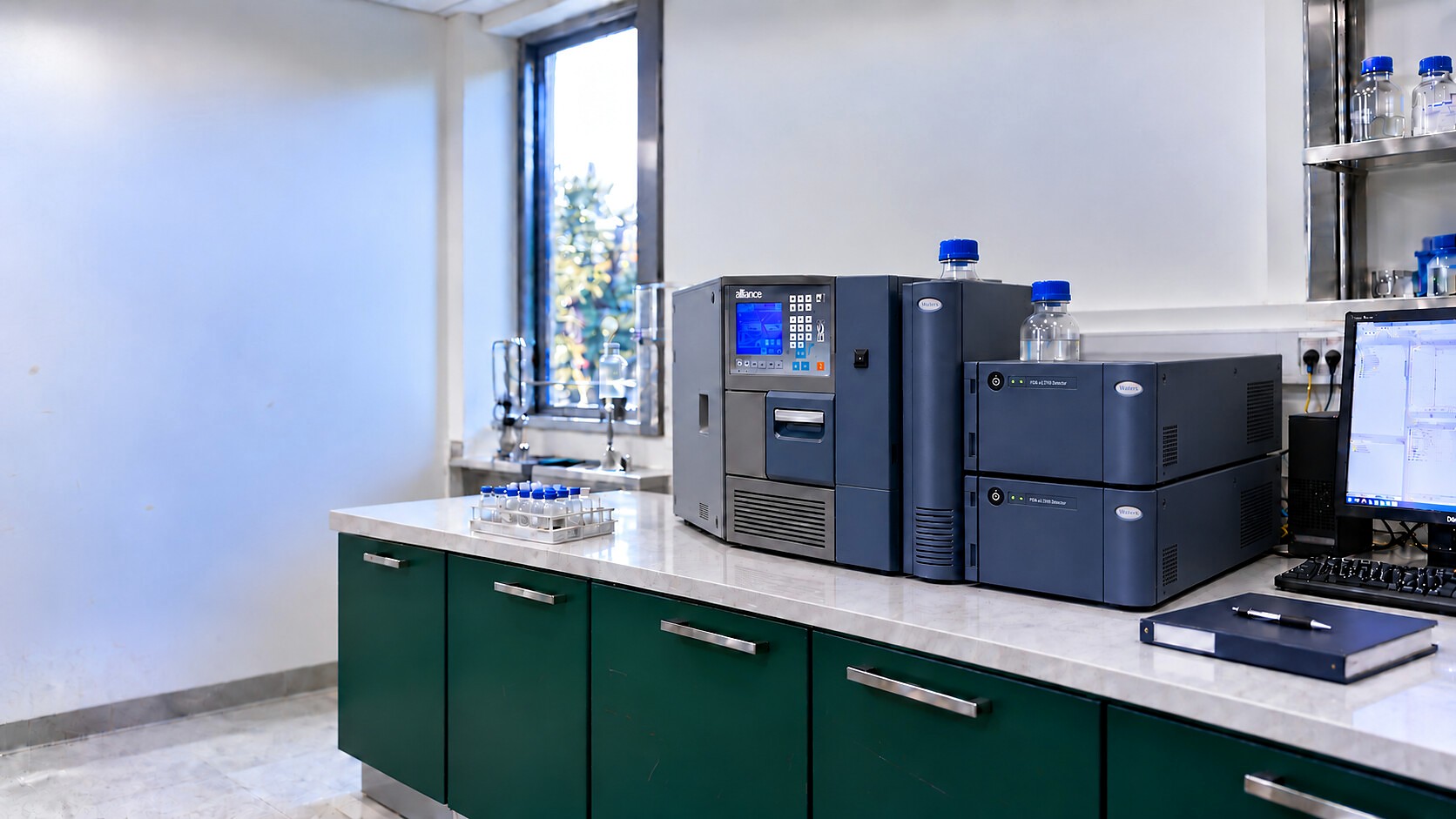 Certum Labs analytical instruments on a laboratory bench